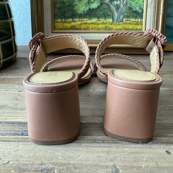 Women's J.Crew Tan Braided Faux Leather Sandal with Buckle Detail Size 7.5‎ NEW - Picture 5 of 7
